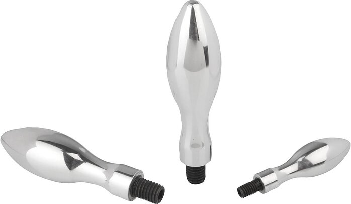 Ballengriffe feststehend DIN 39 Form E, aus Aluminium