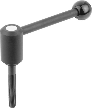 Spannhebel mit Außengewinde, 0 Grad