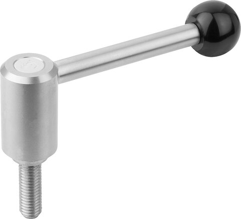 Spannhebel Edelstahl mit Außengewinde, 0 Grad
