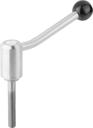 Spannhebel Edelstahl mit Außengewinde, 20 Grad