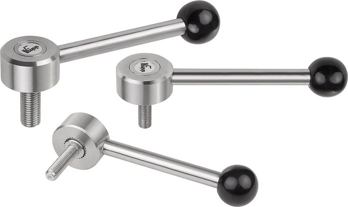 Spannhebel flach Edelstahl mit Außengewinde, 0 Grad
