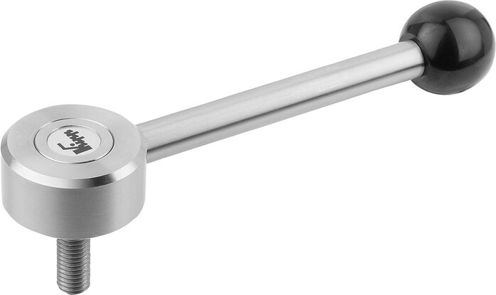 Spannhebel flach Edelstahl mit Außengewinde, 0 Grad