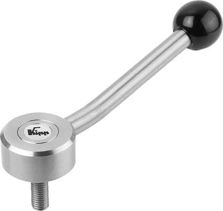 Spannhebel flach Edelstahl mit Außengewinde, 15 Grad