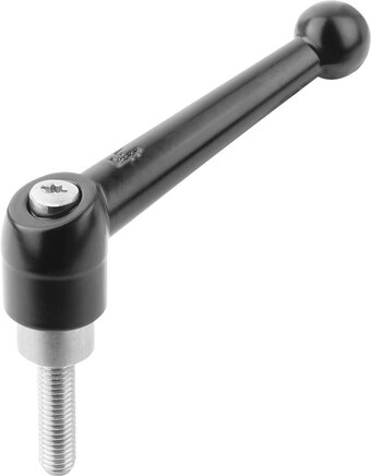 Klemmhebel mit Außengewinde, Stahlteile aus Edelstahl