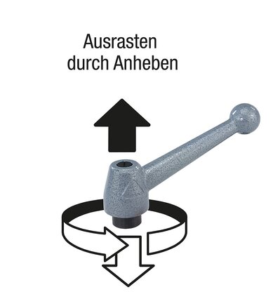 Klemmhebel Stahl mit Außengewinde