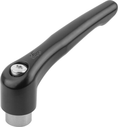 Klemmhebel mit Innengewinde, Stahlteile aus Edelstahl, seidenmatt