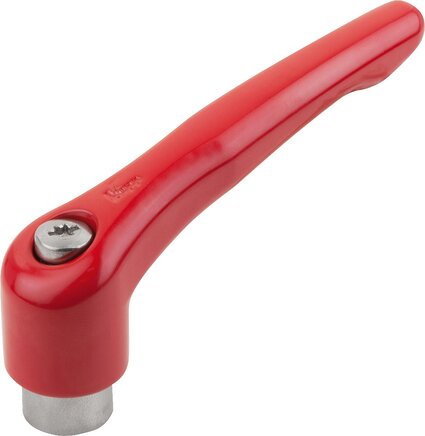 Klemmhebel mit Innengewinde, Stahlteile aus Edelstahl, seidenmatt