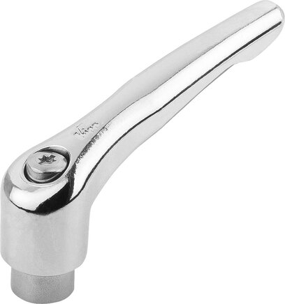 Klemmhebel mit Innengewinde, Stahlteile aus Edelstahl, seidenmatt