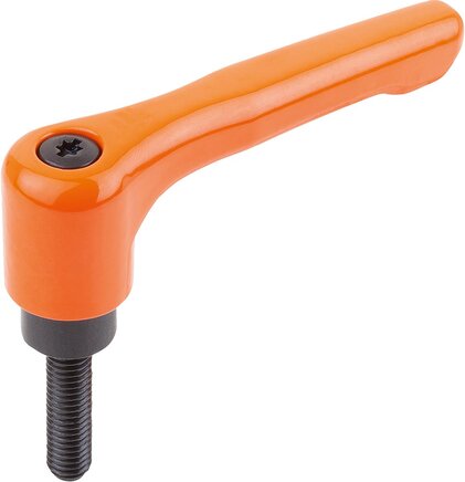 Klemmhebel, flach mit Außengewinde