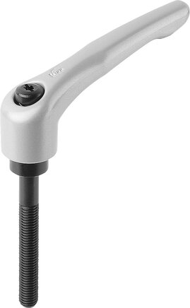 Klemmhebel mit Außengewinde, seidenmatt