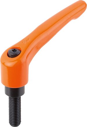 Klemmhebel mit Außengewinde, seidenmatt