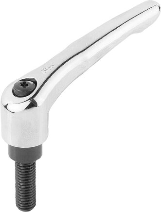 Klemmhebel mit Außengewinde, seidenmatt