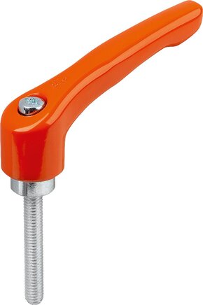 Klemmhebel Zink mit Außengewinde, Stahlteile blau passiviert