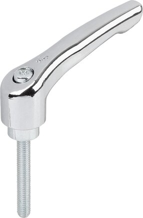 Klemmhebel Zink mit Außengewinde, Stahlteile blau passiviert