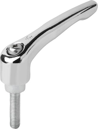 Klemmhebel Zink mit Außengewinde, Stahlteile blau passiviert