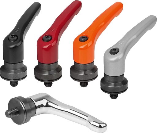 Klemmhebel Zink mit Außengewinde und Spannkraftverstärker