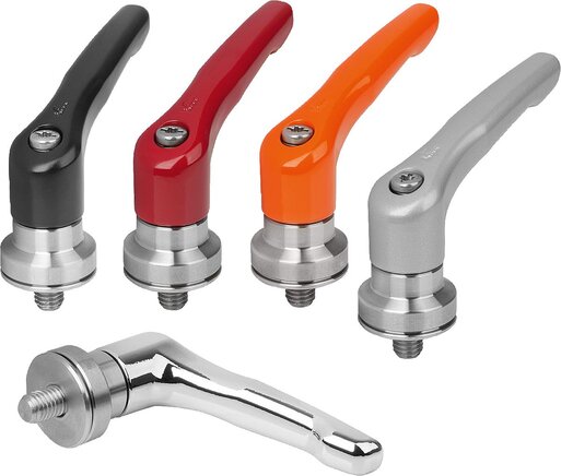 Klemmhebel Zink mit Außengewinde und Spannkraftverstärker