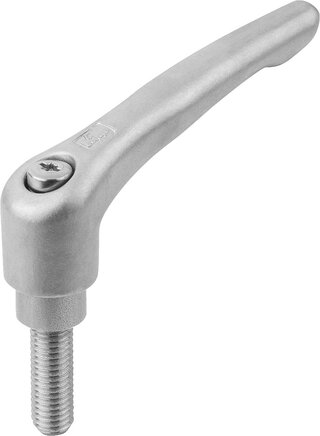Klemmhebel Edelstahl mit Außengewinde