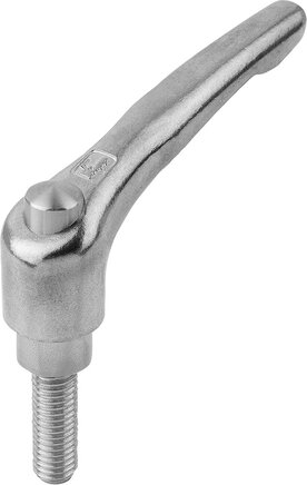 Klemmhebel Edelstahl mit Schutzkappe mit Außengewinde