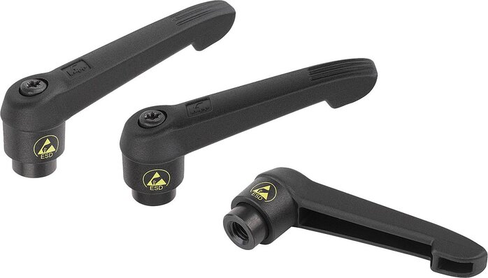 Klemmhebel antistatisch mit Innengewinde und Kunststoffgriff