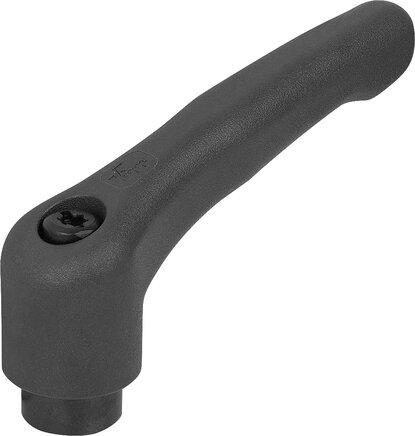 Klemmhebel Kunststoff mit Innengewinde, Stahlteile brüniert