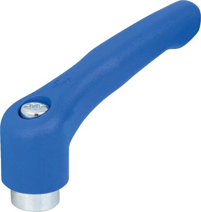 Klemmhebel Kunststoff mit Innengewinde, Stahlteile blau passiviert