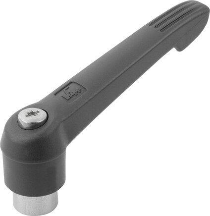 Klemmhebelmit Innengewinde und Kunststoffgriff, Stahlteile aus Edelstahl