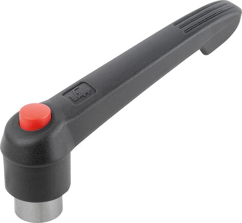 Klemmhebel mit Druckknopf mit Innengewinde, Stahlteile aus Edelstahl