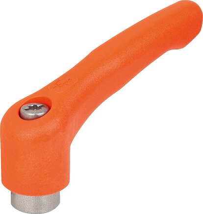 Klemmhebel Kunststoff mit Innengewinde, Stahlteile aus Edelstahl