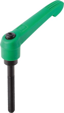 Klemmhebelmit Außengewinde und Kunststoffgriff