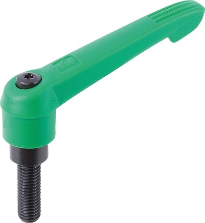 Klemmhebelmit Außengewinde und Kunststoffgriff