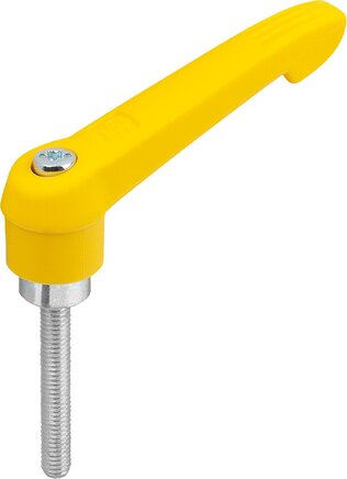 Klemmhebel Kunststoff mit Außengewinde, Stahlteile blau passiviert