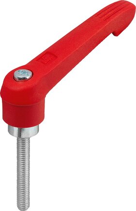 Klemmhebel Kunststoff mit Außengewinde, Stahlteile blau passiviert