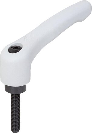 Klemmhebel Kunststoff mit Außengewinde, Stahlteile brüniert