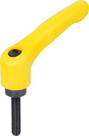 Klemmhebel Kunststoff mit Außengewinde, Stahlteile brüniert