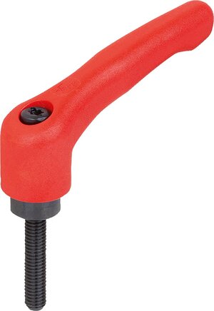 Klemmhebel Kunststoff mit Außengewinde, Stahlteile brüniert