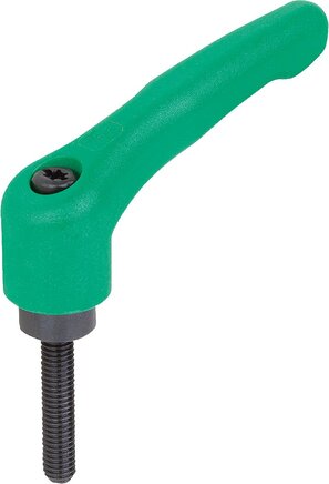 Klemmhebel Kunststoff mit Außengewinde, Stahlteile brüniert