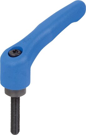 Klemmhebel Kunststoff mit Außengewinde, Stahlteile brüniert