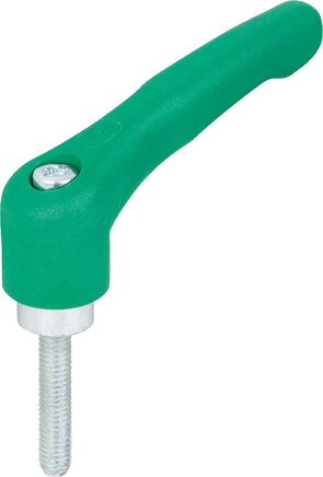 Klemmhebel Kunststoff mit Außengewinde, Stahlteile blau passiviert