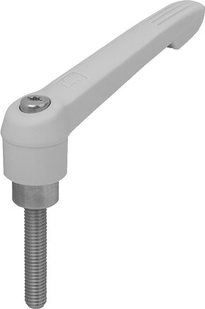 Klemmhebelmit Außengewinde und Kunststoffgriff, Stahlteile aus Edelstahl
