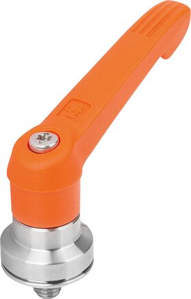 Klemmhebel Kunststoff mit Außengewinde und Spannkraftverstärker