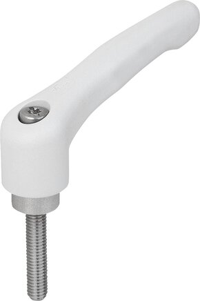 Klemmhebel Kunststoff mit Außengewinde, Stahlteile aus Edelstahl