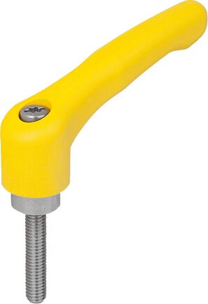 Klemmhebel Kunststoff mit Außengewinde, Stahlteile aus Edelstahl