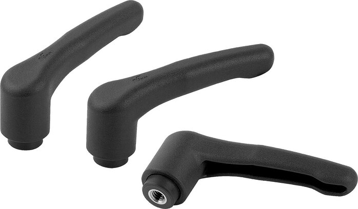 Klemmhebel Kunststoff metall-detektierbar mit Innengewinde