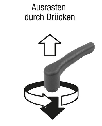 Klemmhebel Kunststoff visuell-detektierbar mit Innengewinde