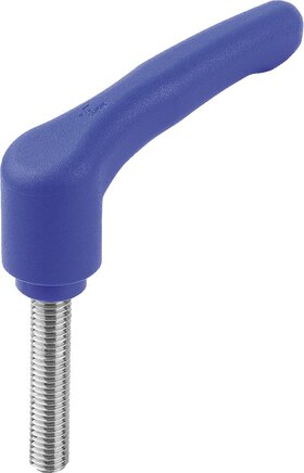 Klemmhebel Kunststoff visuell-detektierbar mit Außengewinde