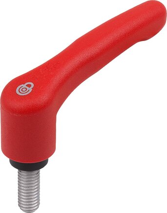 Klemmhebel Kunststoff mit Sicherheitsfunktion mit Außengewinde