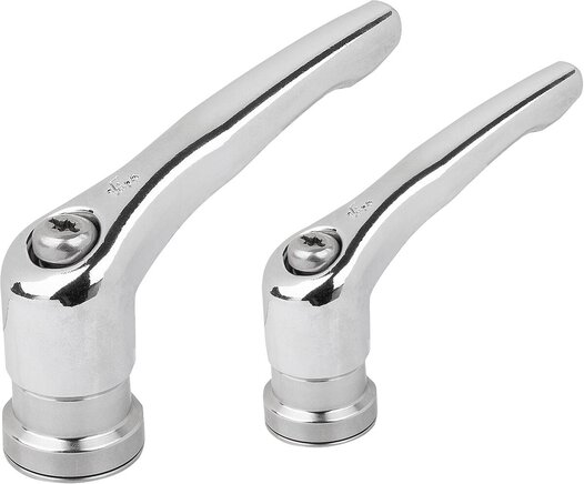 Klemmhebel Zink mit Innengewinde und Spannkraftverstärker, hochglanzverchromt