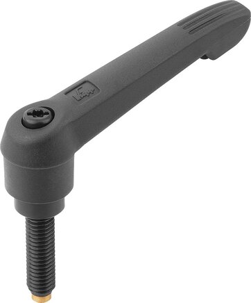 Klemmhebel mit Druckstück, Form A, Druckbolzen Messing