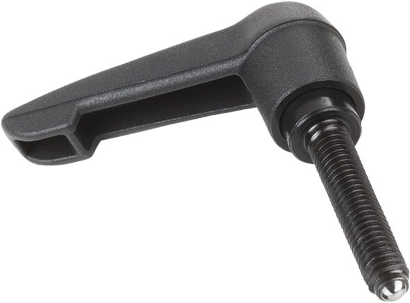 Klemmhebel mit Druckstück, Form C, mit Kugel